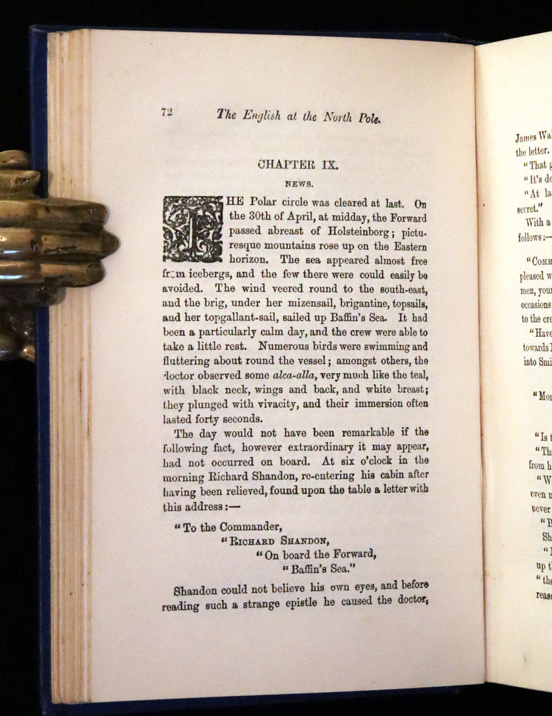 1910 Rare Book - JULES VERNE - The Adventures of Captain Hatteras, Containing 'The English at the North Pole' and 'The Ice Desert'