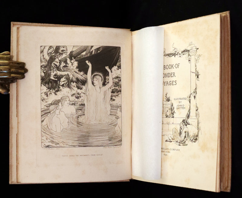 1896 Rare First Edition - The BOOK of WONDER VOYAGES by Joseph Jacobs Illustrated by J.D. Batten.