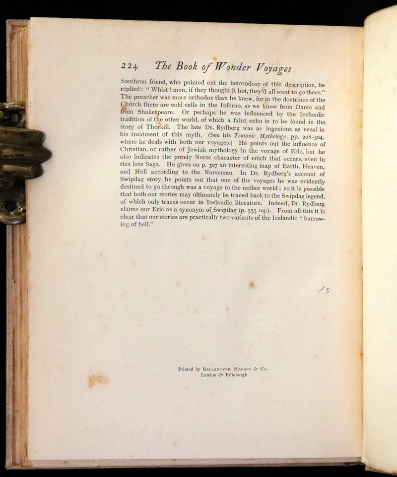 1896 Rare First Edition - The BOOK of WONDER VOYAGES by Joseph Jacobs Illustrated by J.D. Batten.