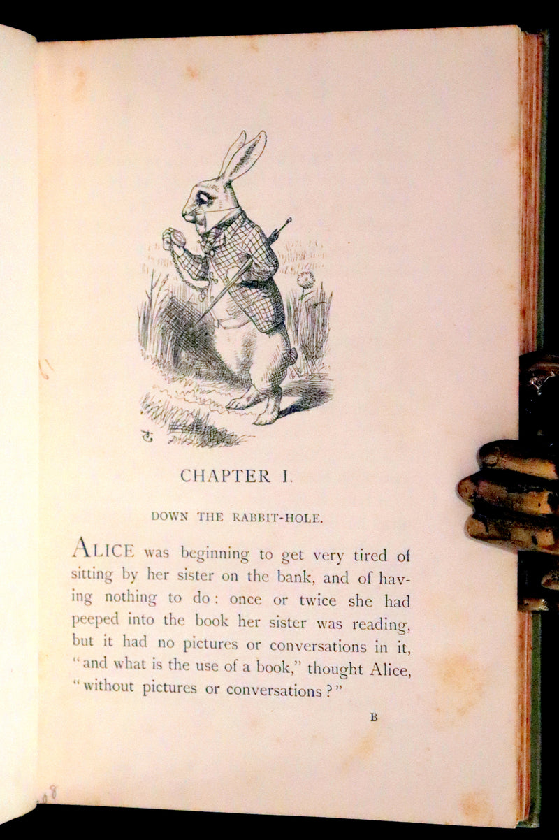 1896 Rare Victorian Book - Alice's Adventures in Wonderland by Lewis Carroll illustrated by John Tenniel.