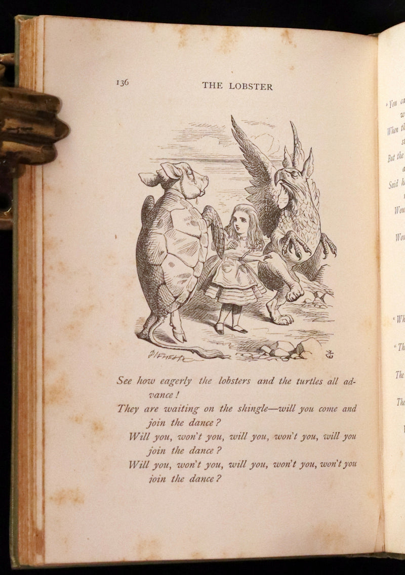 1896 Rare Victorian Book - Alice's Adventures in Wonderland by Lewis Carroll illustrated by John Tenniel.