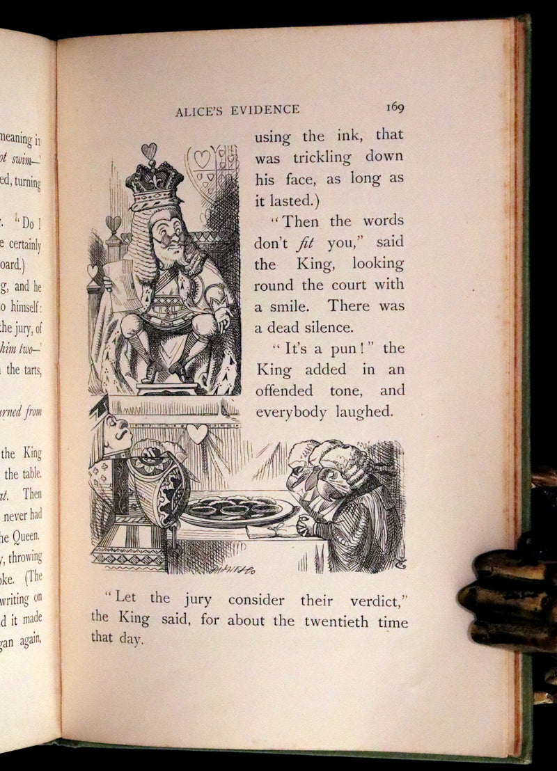 1896 Rare Victorian Book - Alice's Adventures in Wonderland by Lewis Carroll illustrated by John Tenniel.