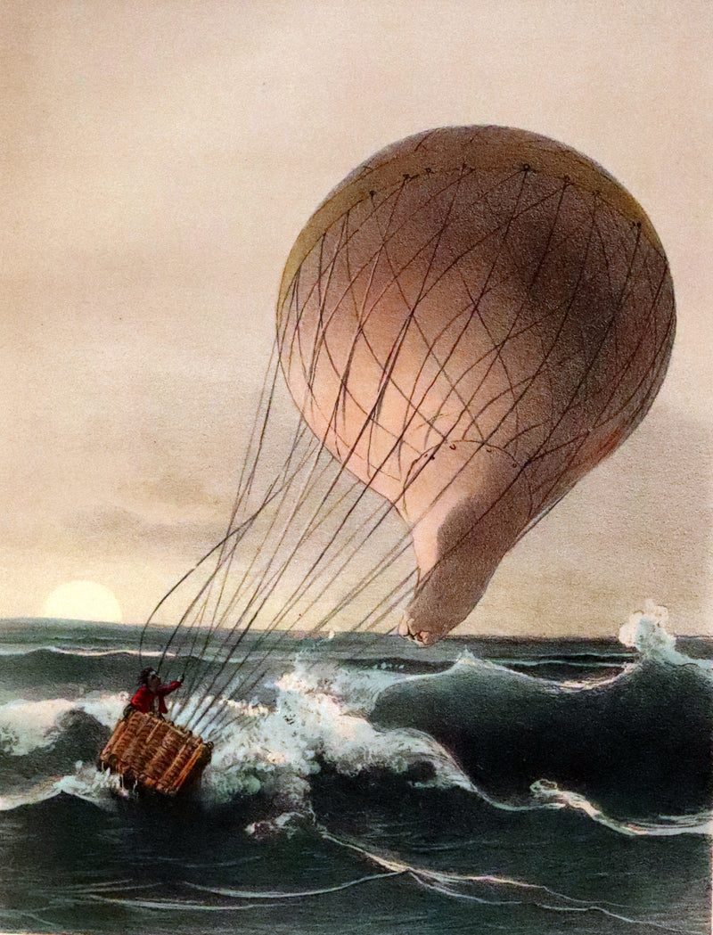 1870 Rare French Ballooning Book - Adventures of Paul Abducted by a Balloon (Aventures de Paul enlevé par un ballon).
