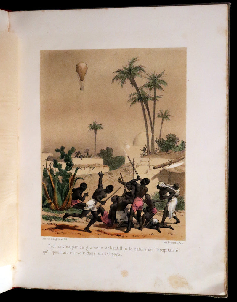 1870 Rare French Ballooning Book - Adventures of Paul Abducted by a Balloon (Aventures de Paul enlevé par un ballon).