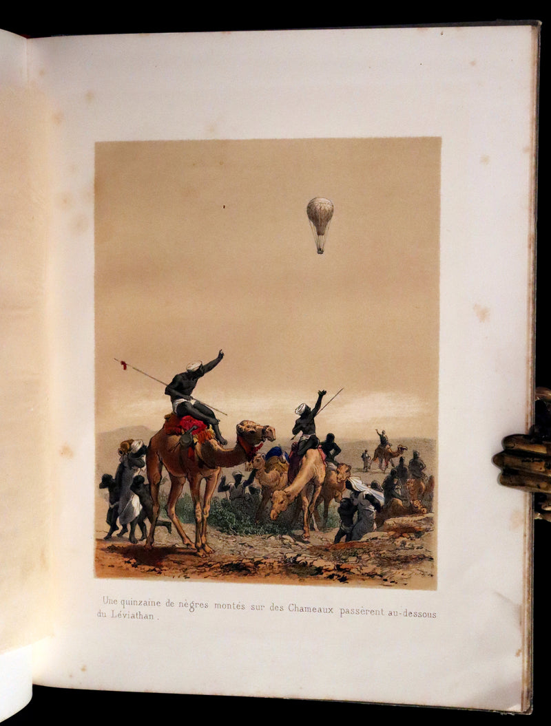 1870 Rare French Ballooning Book - Adventures of Paul Abducted by a Balloon (Aventures de Paul enlevé par un ballon).