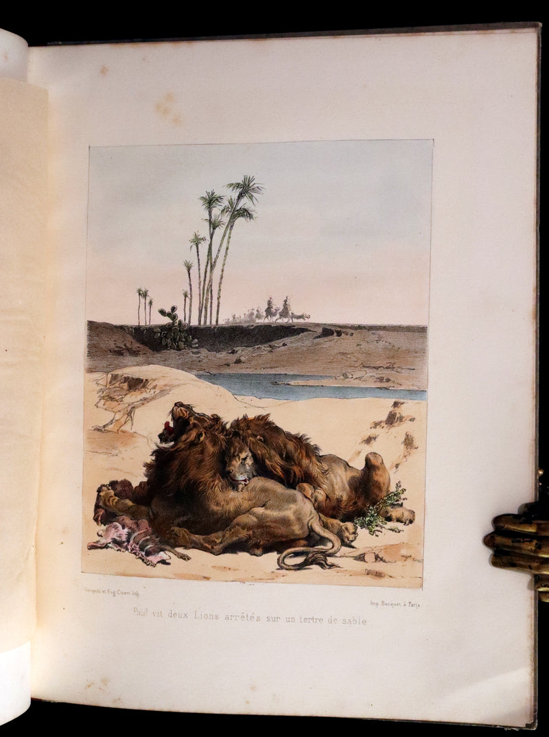 1870 Rare French Ballooning Book - Adventures of Paul Abducted by a Balloon (Aventures de Paul enlevé par un ballon).