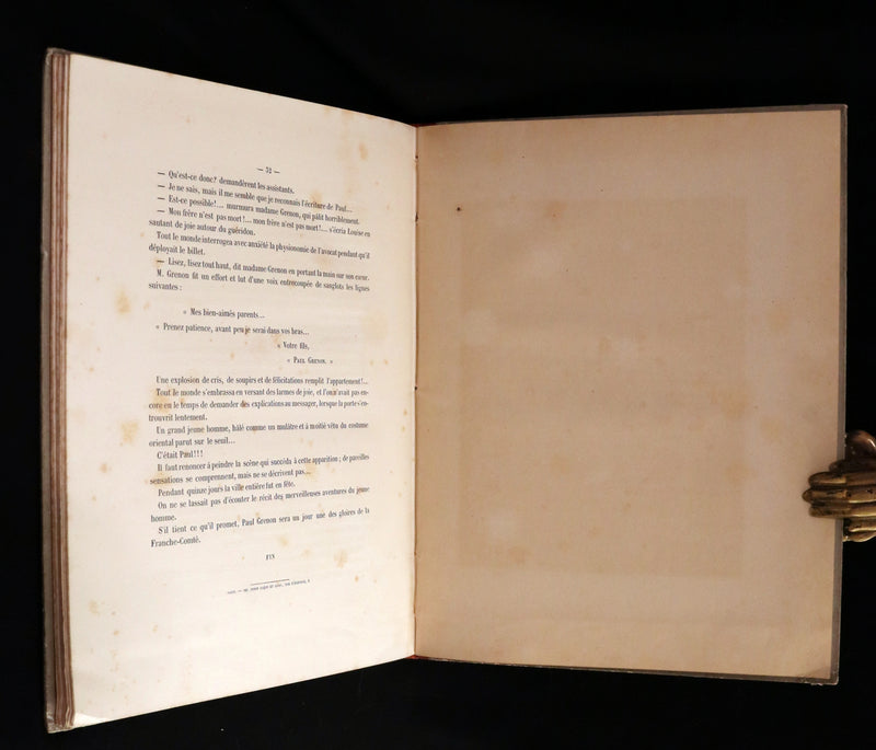 1870 Rare French Ballooning Book - Adventures of Paul Abducted by a Balloon (Aventures de Paul enlevé par un ballon).