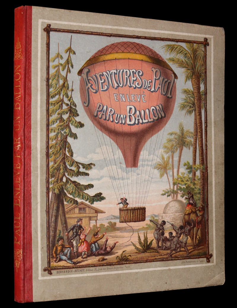 1870 Rare French Ballooning Book - Adventures of Paul Abducted by a Balloon (Aventures de Paul enlevé par un ballon).
