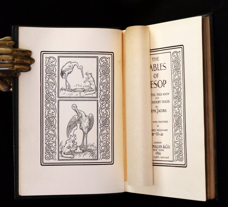1894 Rare First Edition - The Fables of Aesop, beautifully Illustrated by Richard Heighway.