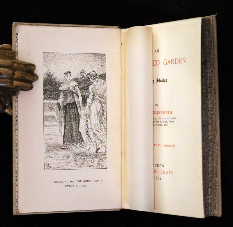 1892 Scarce First Edition - AN ENCHANTED GARDEN, Fairy Stories by Mary Louisa Molesworth illustrated by William John Hennessy.