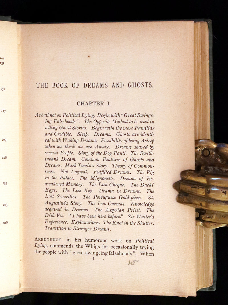 1897 Scarce First Edition - THE BOOK OF DREAMS AND GHOSTS by Andrew Lang.