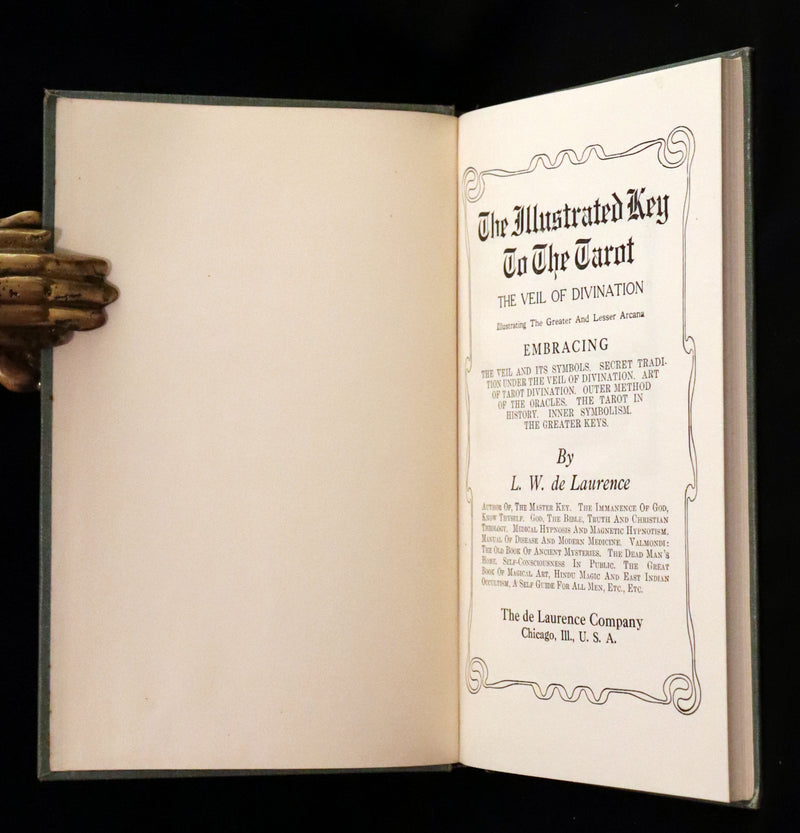 1918 Rare First Edition - The Illustrated KEY to the TAROT, The Veil of Divination by de Laurence.