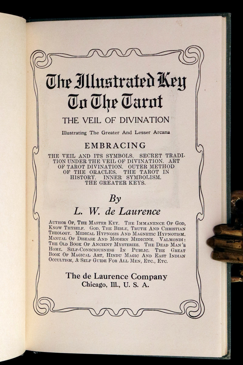 1918 Rare First Edition - The Illustrated KEY to the TAROT, The Veil of Divination by de Laurence.