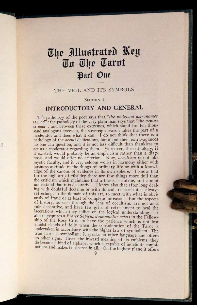 1918 Rare First Edition - The Illustrated KEY to the TAROT, The Veil of Divination by de Laurence.
