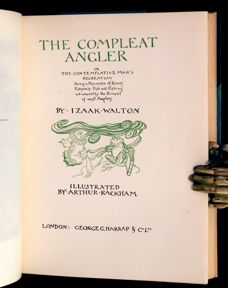 1931 Rare First Edition - The Compleat Angler illustrated by Arthur Rackham. Celebration of the Art and Spirit of Fishing.