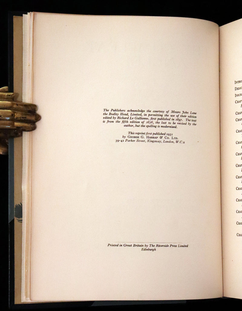 1931 Rare First Edition - The Compleat Angler illustrated by Arthur Rackham. Celebration of the Art and Spirit of Fishing.