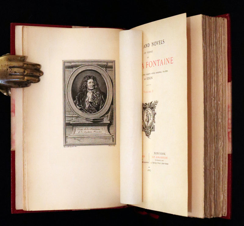 1883 Rare Limited De La Fontaine set - Tales and Novels in Verse. Extra Color illustrated by Eisen.