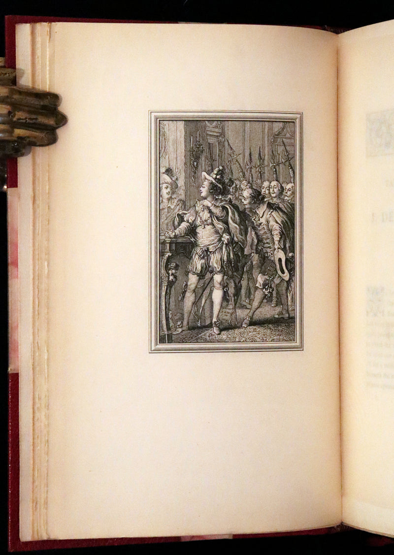 1883 Rare Limited De La Fontaine set - Tales and Novels in Verse. Extra Color illustrated by Eisen.
