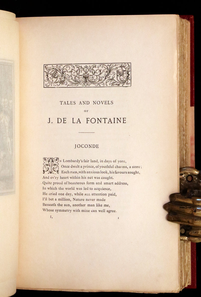 1883 Rare Limited De La Fontaine set - Tales and Novels in Verse. Extra Color illustrated by Eisen.