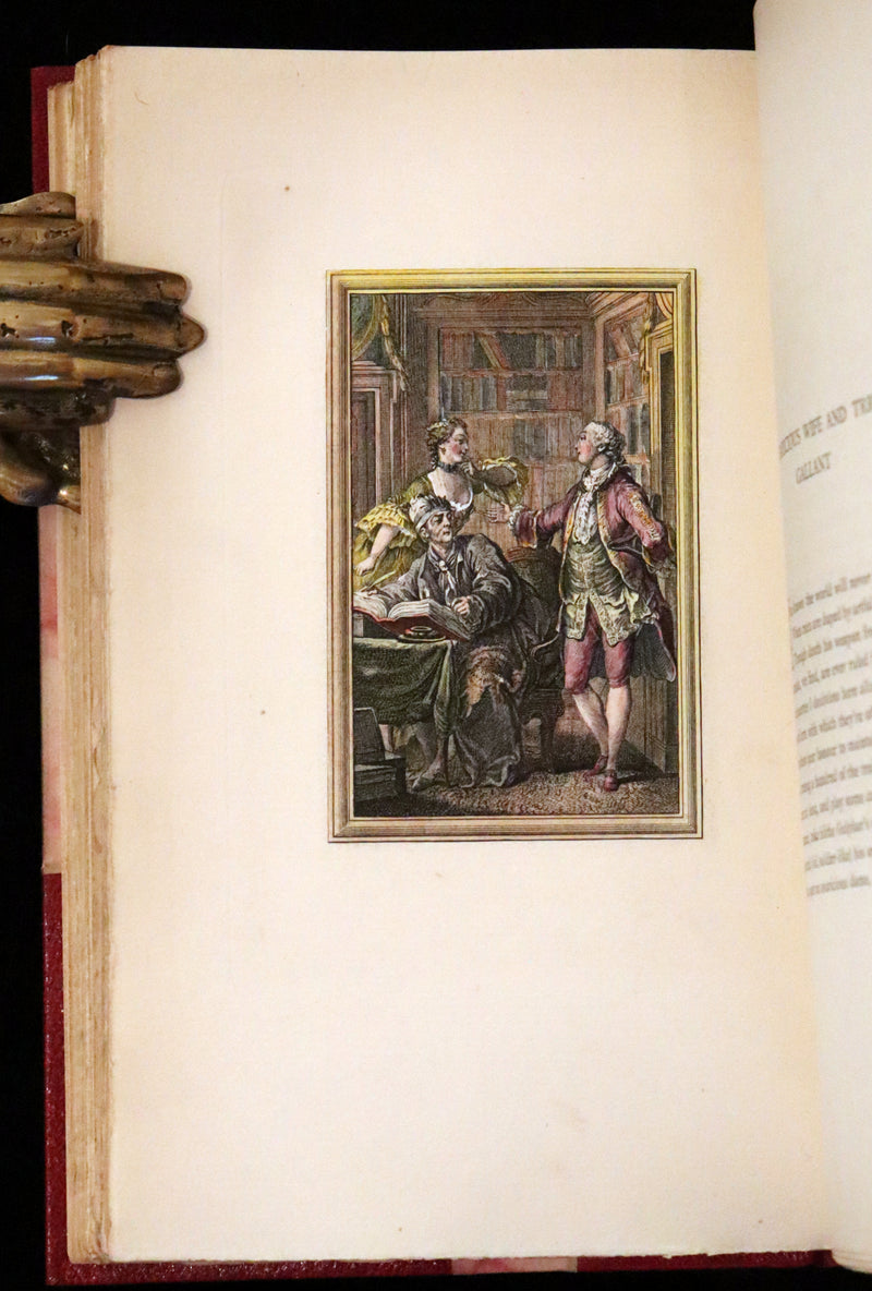 1883 Rare Limited De La Fontaine set - Tales and Novels in Verse. Extra Color illustrated by Eisen.