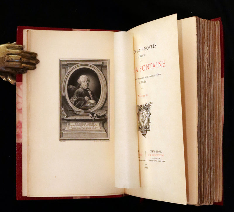 1883 Rare Limited De La Fontaine set - Tales and Novels in Verse. Extra Color illustrated by Eisen.
