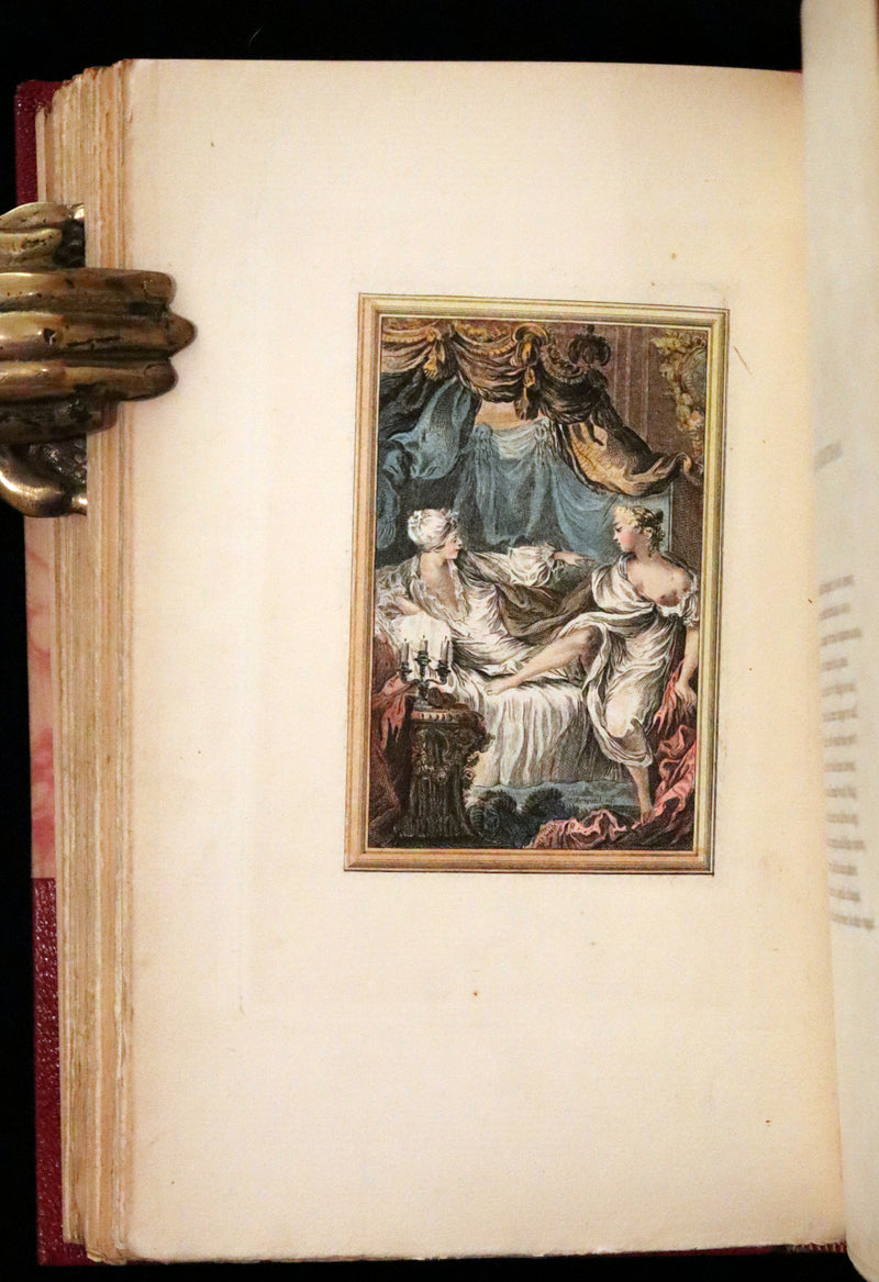 1883 Rare Limited De La Fontaine set - Tales and Novels in Verse. Extra Color illustrated by Eisen.