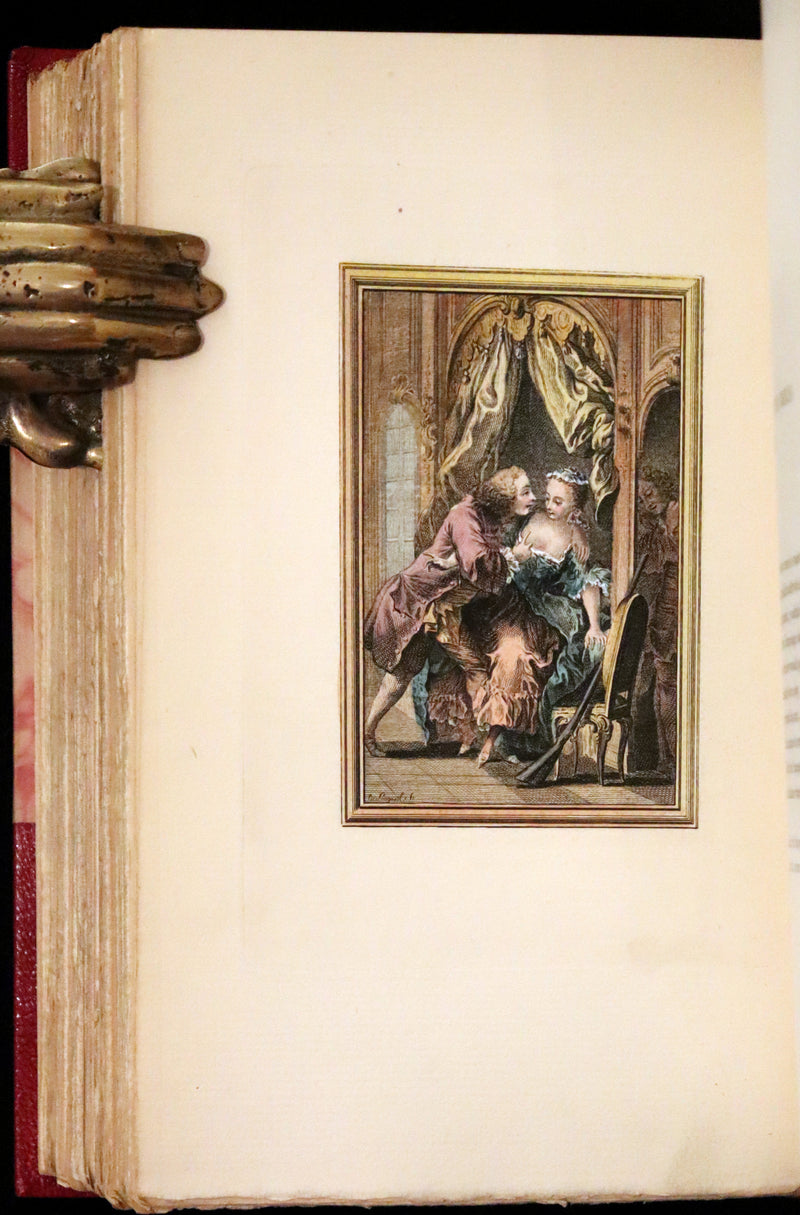 1883 Rare Limited De La Fontaine set - Tales and Novels in Verse. Extra Color illustrated by Eisen.