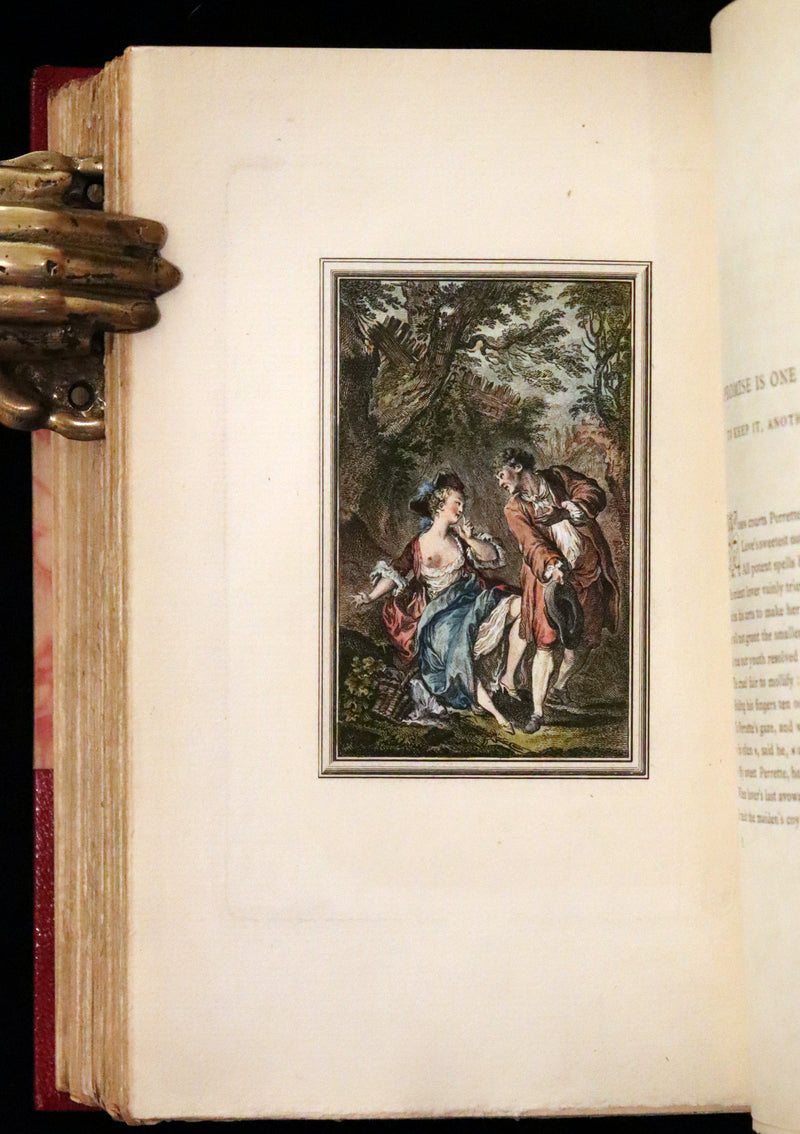 1883 Rare Limited De La Fontaine set - Tales and Novels in Verse. Extra Color illustrated by Eisen.