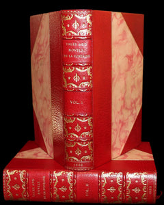 1883 Rare Limited De La Fontaine set - Tales and Novels in Verse. Extra Color illustrated by Eisen.