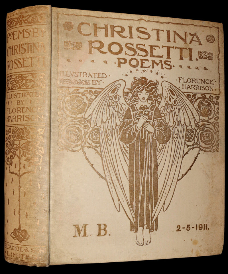 1910 Rare First Edition - POEMS BY CHRISTINA ROSSETTI Illustrated by Pre-Raphaelite FLORENCE HARRISON.