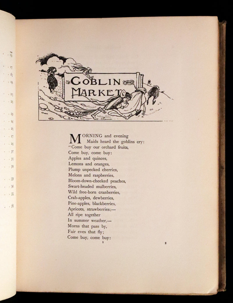 1910 Rare First Edition - POEMS BY CHRISTINA ROSSETTI Illustrated by Pre-Raphaelite FLORENCE HARRISON.