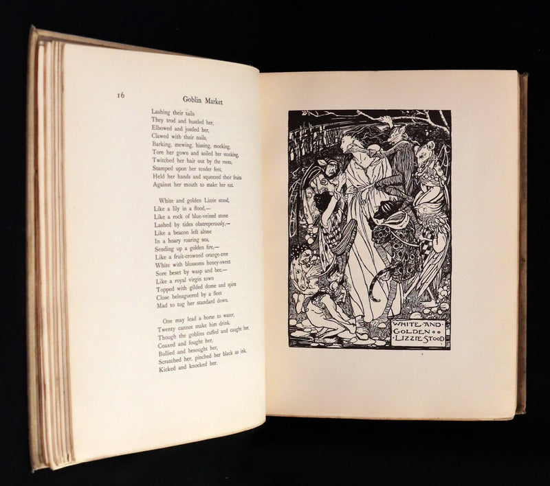1910 Rare First Edition - POEMS BY CHRISTINA ROSSETTI Illustrated by Pre-Raphaelite FLORENCE HARRISON.