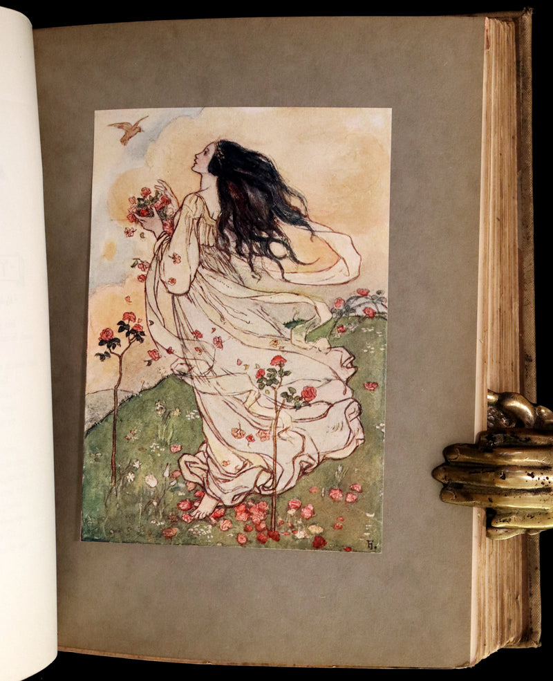 1910 Rare First Edition - POEMS BY CHRISTINA ROSSETTI Illustrated by Pre-Raphaelite FLORENCE HARRISON.
