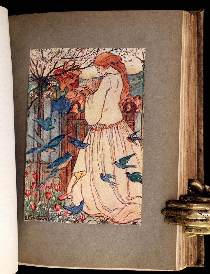 1910 Rare First Edition - POEMS BY CHRISTINA ROSSETTI Illustrated by Pre-Raphaelite FLORENCE HARRISON.