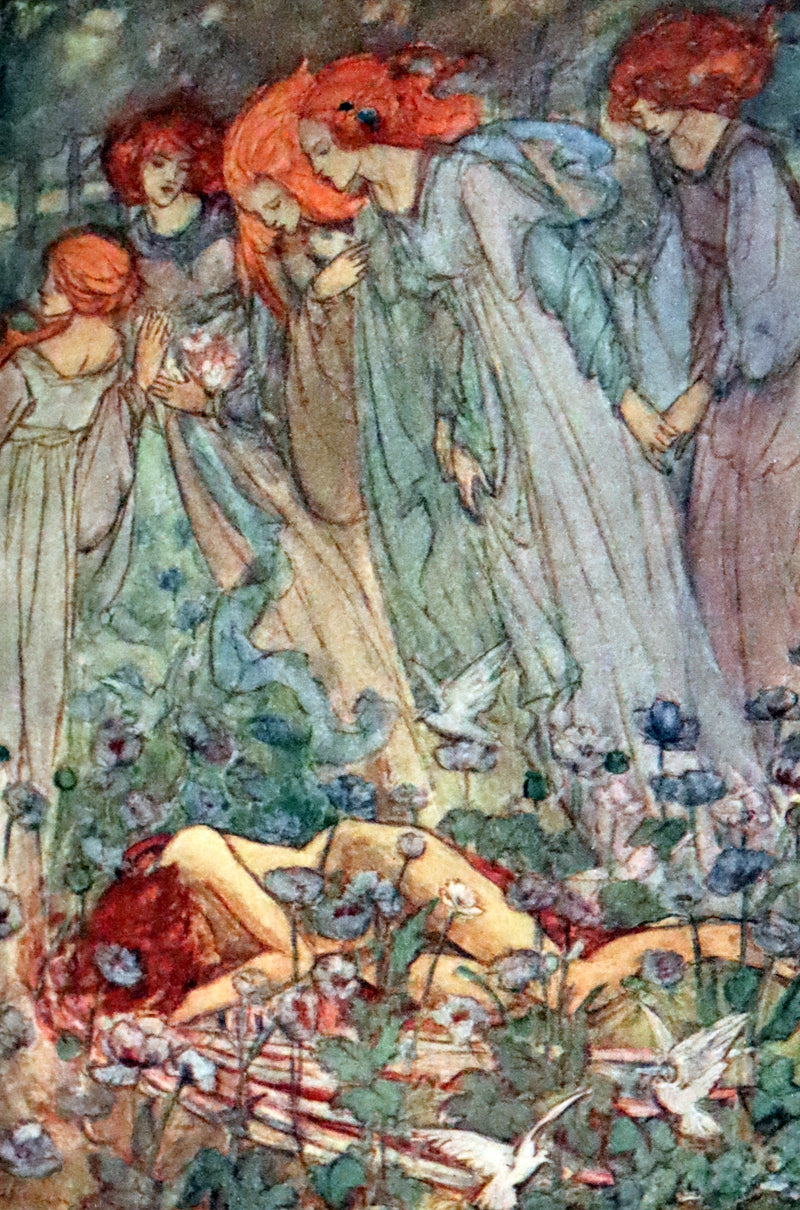 1910 Rare First Edition - POEMS BY CHRISTINA ROSSETTI Illustrated by Pre-Raphaelite FLORENCE HARRISON.