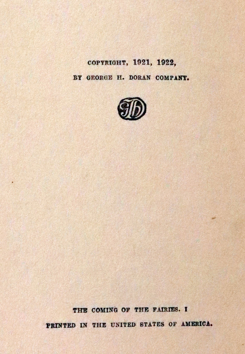1922 Scarce First Edition on Cottingley FAIRIES - Arthur Conan DOYLE - The Coming of the Fairies.