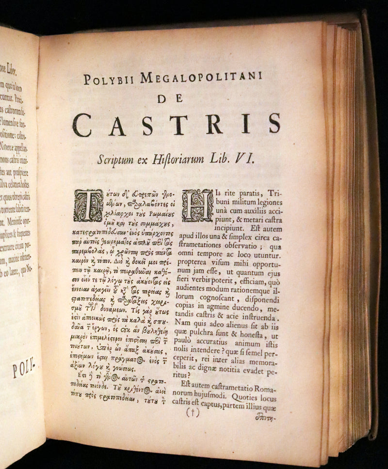 1660 Rare Latin Vellum Book - Hyginus Gromaticus & Polybius Megapolitanus. On the Formation of the Roman Military Camps.