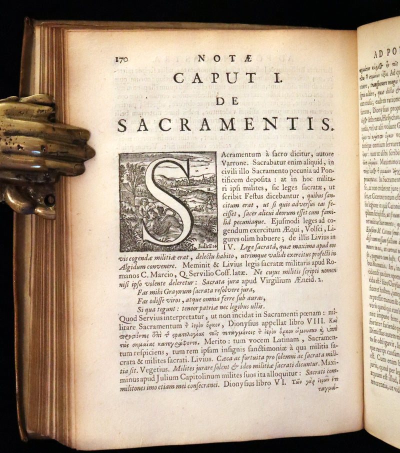 1660 Rare Latin Vellum Book - Hyginus Gromaticus & Polybius Megapolitanus. On the Formation of the Roman Military Camps.
