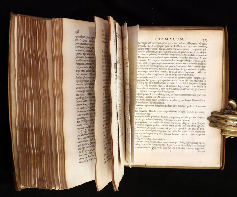 1660 Rare Latin Vellum Book - Hyginus Gromaticus & Polybius Megapolitanus. On the Formation of the Roman Military Camps.