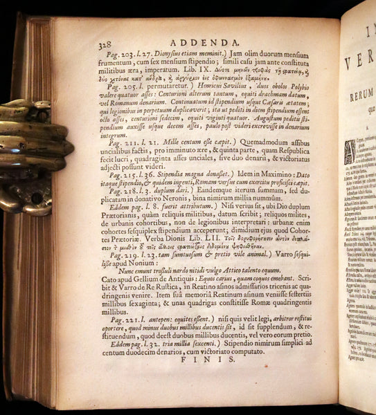 1660 Rare Latin Vellum Book - Hyginus Gromaticus & Polybius Megapolitanus. On the Formation of the Roman Military Camps.