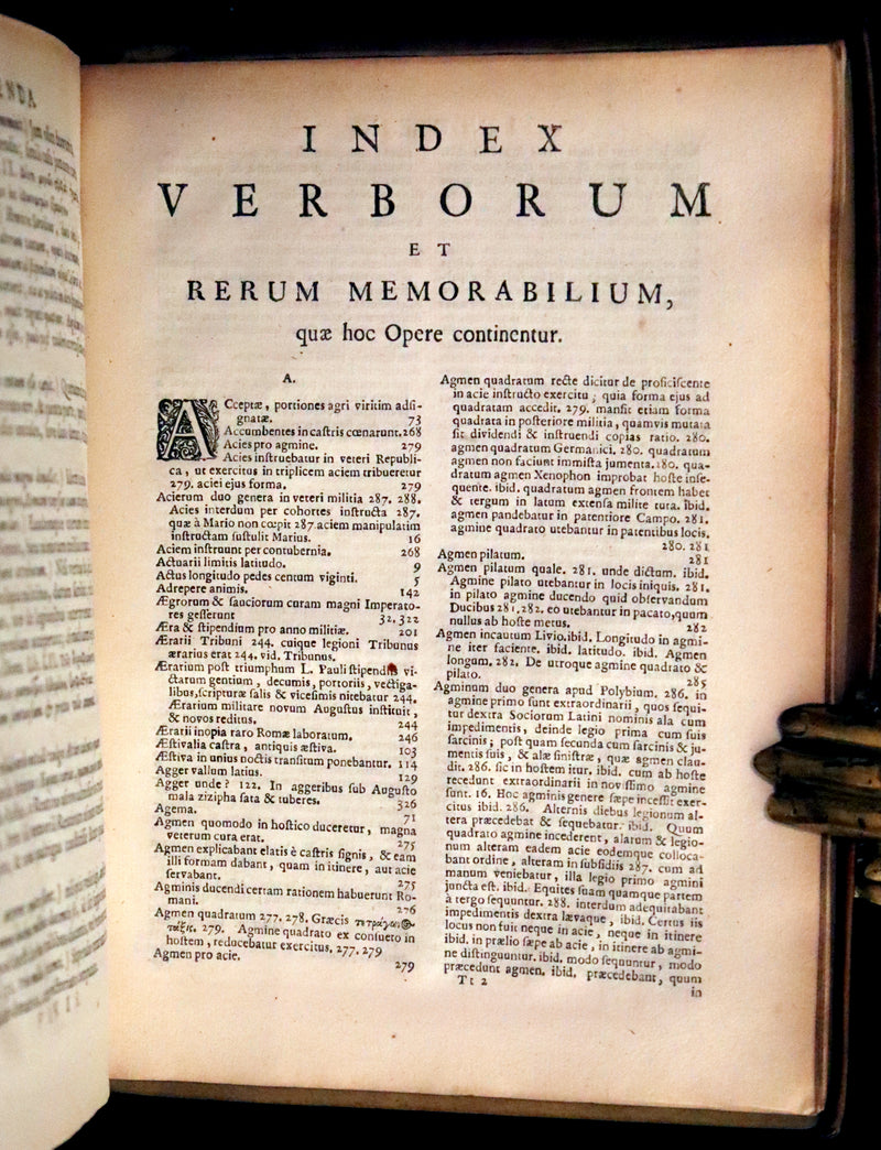 1660 Rare Latin Vellum Book - Hyginus Gromaticus & Polybius Megapolitanus. On the Formation of the Roman Military Camps.