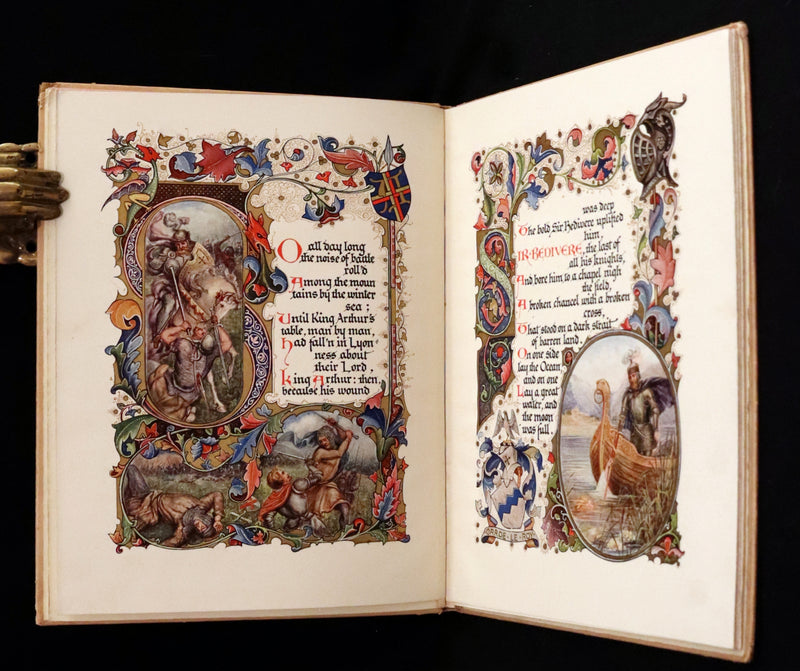 1912 Scarce First Edition - Morte D'Arthur by Tennyson illuminated by Alberto Sangorski.