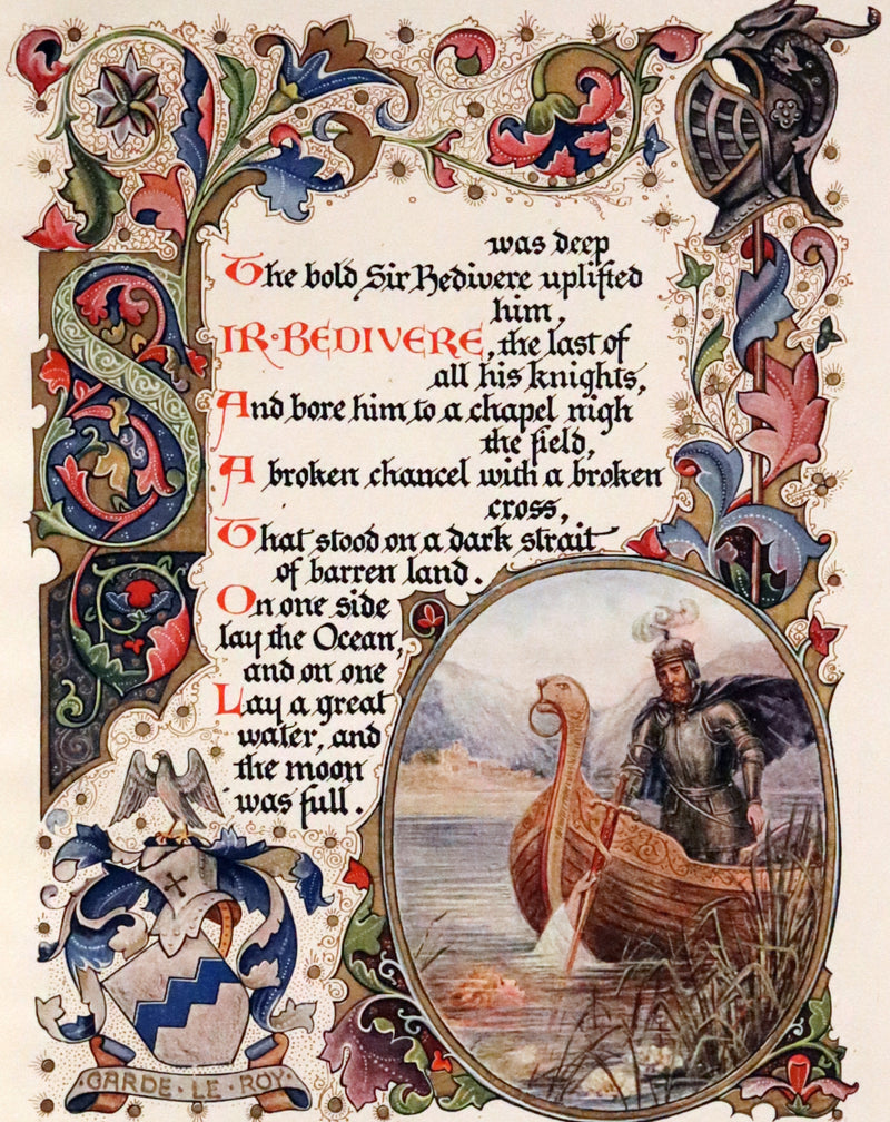 1912 Scarce First Edition - Morte D'Arthur by Tennyson illuminated by Alberto Sangorski.