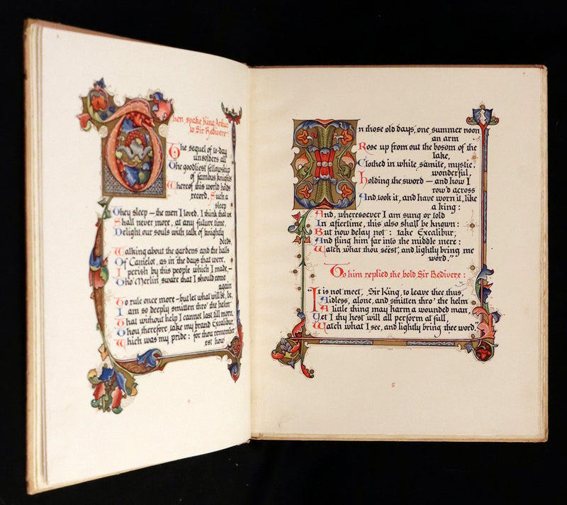 1912 Scarce First Edition - Morte D'Arthur by Tennyson illuminated by Alberto Sangorski.