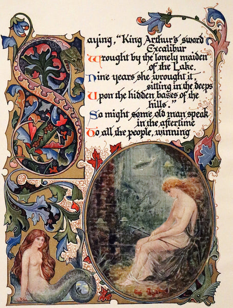 1912 Scarce First Edition - Morte D'Arthur by Tennyson illuminated by Alberto Sangorski.