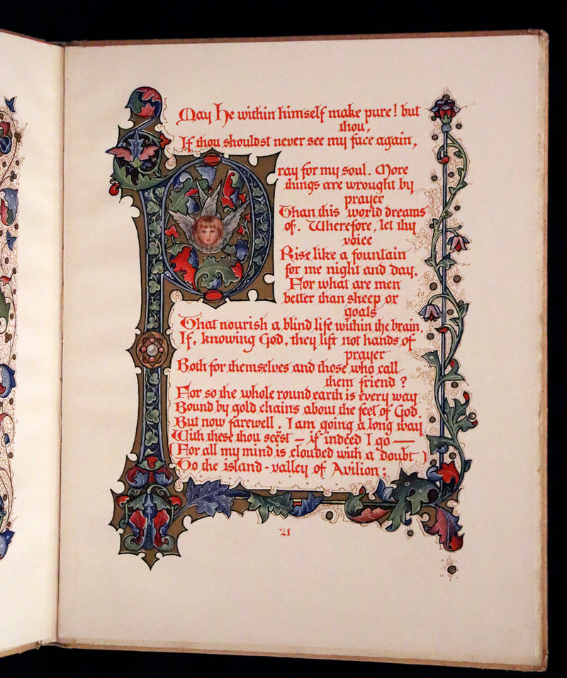 1912 Scarce First Edition - Morte D'Arthur by Tennyson illuminated by Alberto Sangorski.