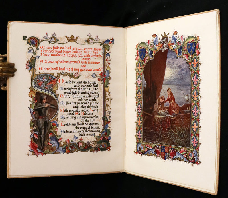 1912 Scarce First Edition - Morte D'Arthur by Tennyson illuminated by Alberto Sangorski.