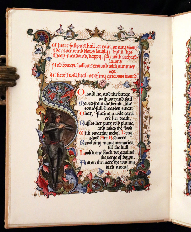1912 Scarce First Edition - Morte D'Arthur by Tennyson illuminated by Alberto Sangorski.
