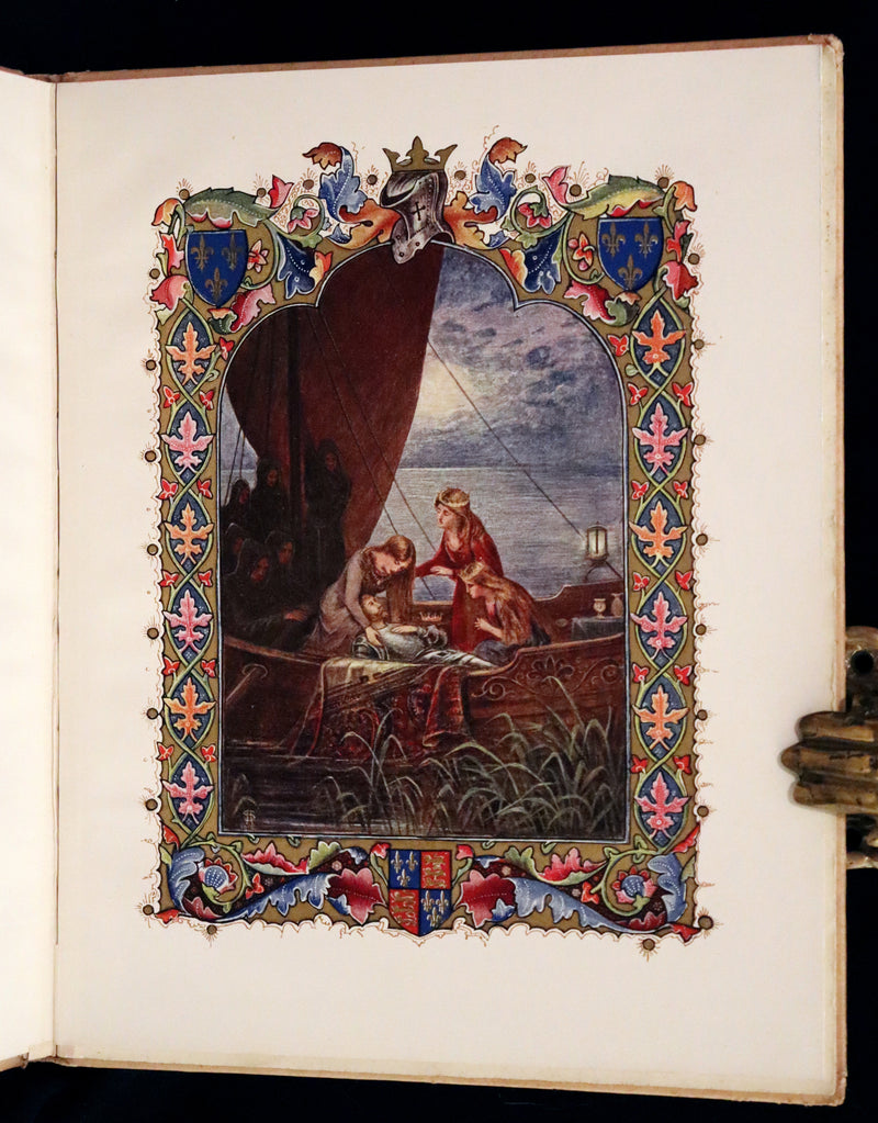 1912 Scarce First Edition - Morte D'Arthur by Tennyson illuminated by Alberto Sangorski.