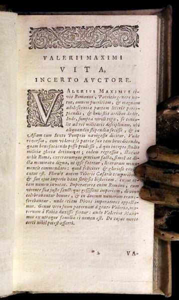 1650 Rare Latin Vellum Book - Valerius Maximus' Stories of Roman life. Dictorum, Factorumque Memorabilium Libri IX.
